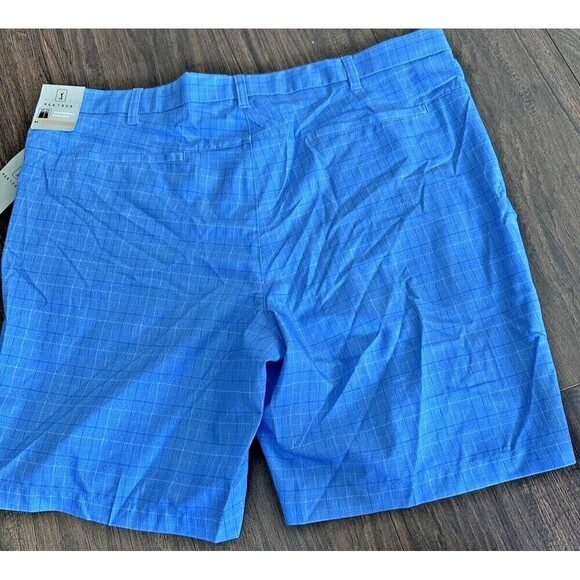 PGA TOUR Men's Shorts Flat Front Geometric Print Shorts Poseidon Blue Size 40 - Picture 8 of 9